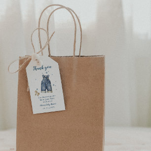 Etiquetas Para Regalos Agradecimiento para baby shower de mezclilla azul