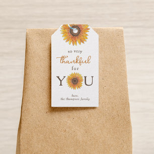 Etiquetas Para Regalos Agradecimiento por el Sunflower por tu aprecio doc