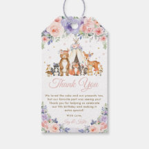 Agradecimientos animales de Woodland Floral rosa y