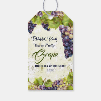 Etiquetas Para Regalos Agradecimientos de viñas mediterráneas de uva
