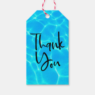 Etiquetas Para Regalos Agua de la piscina azul transparente.