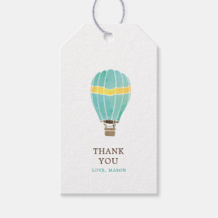 Etiquetas Para Regalos Agua personalizada Balón de aire caliente Gracias