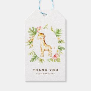Etiquetas Para Regalos Agua tropical Giraffe Verano Gracias