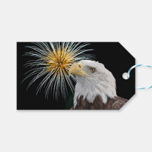 Etiquetas Para Regalos Águila calva y fuegos artificiales