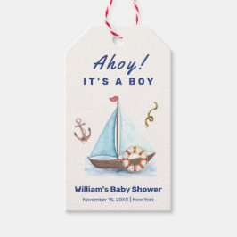 Etiquetas Para Regalos Ahoy es el Baby Shower de un chico náutico