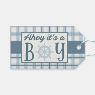 Etiquetas Para Regalos Ahoy es un Baby Shower de chico náutico
