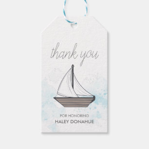 Etiquetas Para Regalos ¡Ahoy! ¡Es un niño! Bebé en barco de vela Gracias