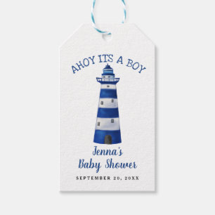 Etiquetas Para Regalos Ahoy su un faro el Baby Shower náutico del