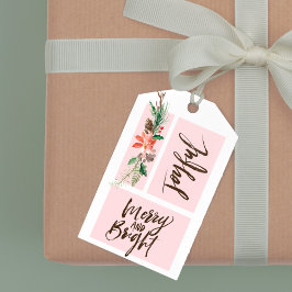 Etiquetas Para Regalos Alegres Navidades de mora y acuarela brillante