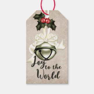 Etiquetas Para Regalos Alegría al mundo | Campana verde clara con arco de