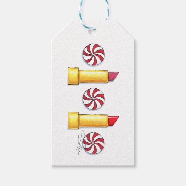 Etiquetas Para Regalos Alegría de Peppermint (Anverso)