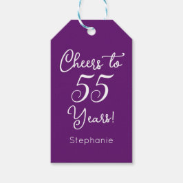Etiquetas Para Regalos Alegría morada de otoño a 55 años 55 cumpleaños