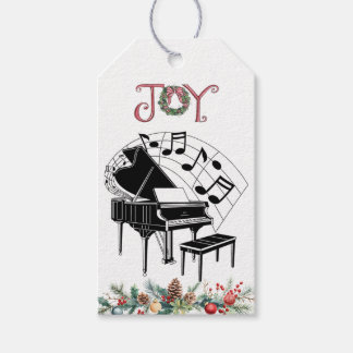 Etiquetas Para Regalos Alegría Navideña de Piano de Cola