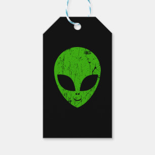 Etiquetas Para Regalos alien green head ufo science fiction extraterrestr