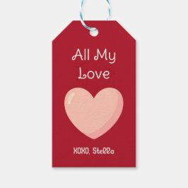 Etiquetas Para Regalos All My Love Valentine Gift Tag