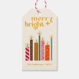 Etiquetas Para Regalos Almohada de Navidad Merry + Bright ilustrada a man