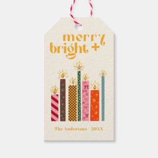 Etiquetas Para Regalos Almohada de Navidad Merry + Bright ilustrada a man