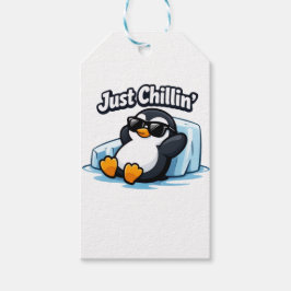 Etiquetas Para Regalos Almohadón de Pinguino RELAJANDOSE