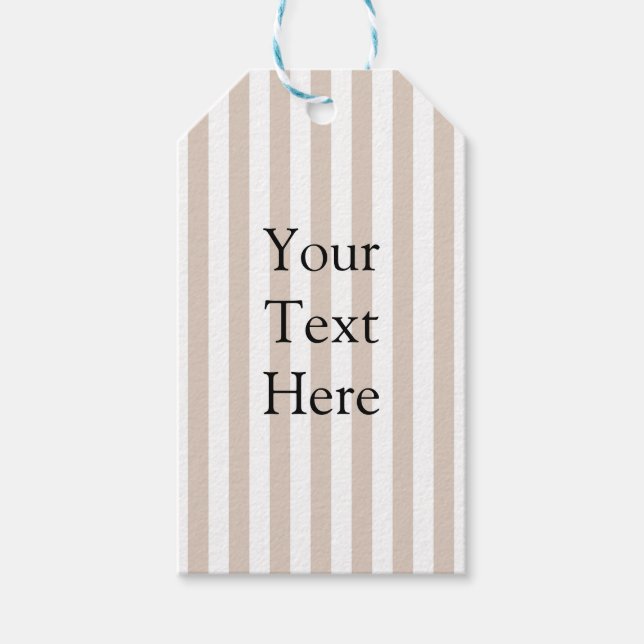 Etiquetas Para Regalos Almond & White Stripes  (Anverso)