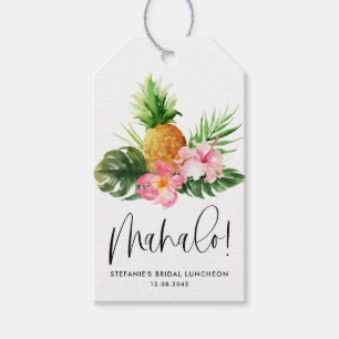 Etiquetas Para Regalos Almuerzo Nupcial de Piña al Acuarela Mahalo