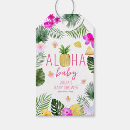 Etiquetas Para Regalos Aloha Baby Pineapples y Pacificadores Baby Shower 