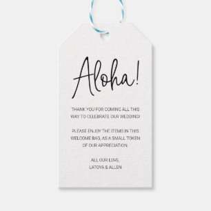 Etiquetas Para Regalos Aloha Bienvenidos Al Boda De La Cesta De Bolsas De