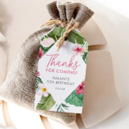 Etiquetas Para Regalos Aloha Pink Tropical Floral Cumpleaños