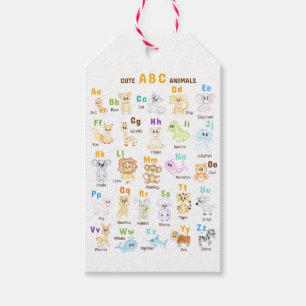 Etiquetas Para Regalos Alphabet Animal ABC Animales cutáneos