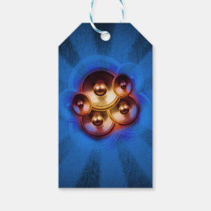 Etiquetas Para Regalos Altavoces musicales y explosión de sol azul