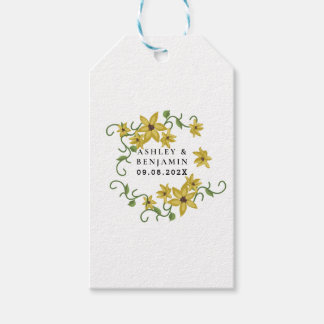 Etiquetas Para Regalos Amarillo Girasol Floral Botánico Dibujado a Mano A