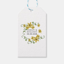 Etiquetas Para Regalos Amarillo Girasol Floral Botánico Dibujado a Mano Ó