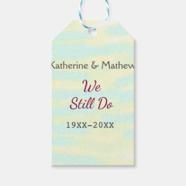 Etiquetas Para Regalos Amarillo verde Votos aniversario de renovación de 