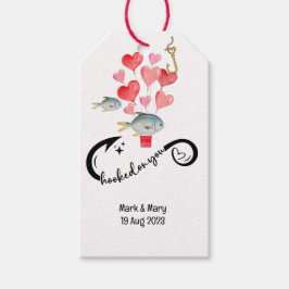 Etiquetas Para Regalos Amarrado a los amantes de la pesca Boda Watercolor