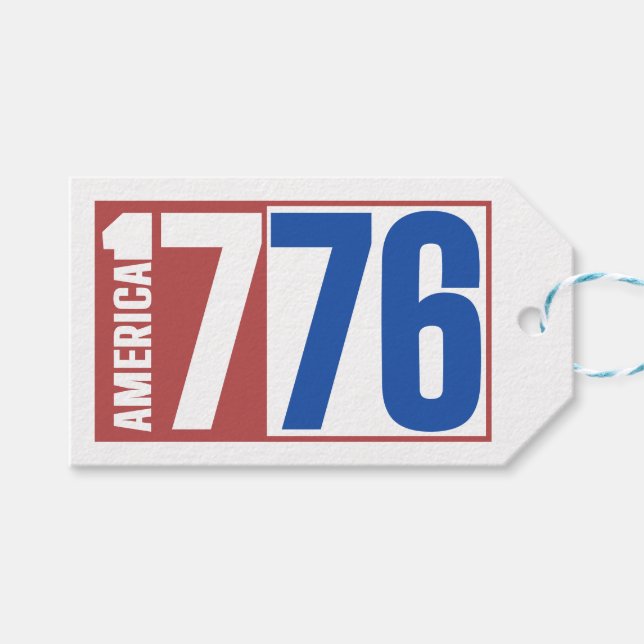 ETIQUETAS PARA REGALOS AMÉRICA 1776  (Frente (Horizontal))