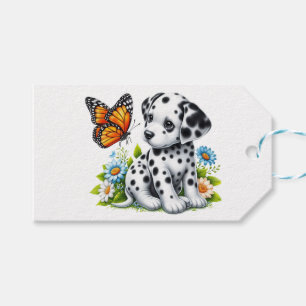 Etiquetas Para Regalos Amigos de Cute Dalmatian/Butterfly