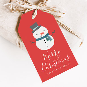 Etiquetas Para Regalos Amigos de invierno   Vacaciones de Snowman