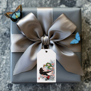 Etiquetas Para Regalos Amistad del dragón de hadas de flores de cerezo
