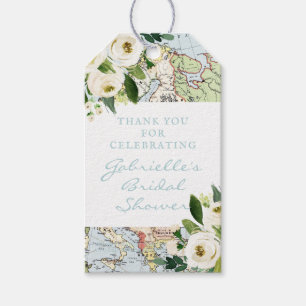 Etiquetas Para Regalos Amor alrededor del Mapa Floral Mundial a Favor
