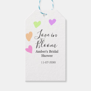 Etiquetas Para Regalos Amor en flor corazón colorido nombre de la despedi