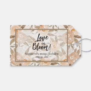 Etiquetas Para Regalos Amor en Flor Creciente Floral de Melocotón Rústico