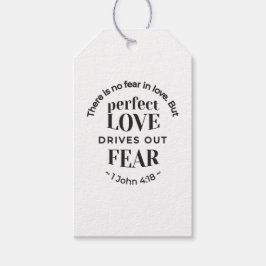 Etiquetas Para Regalos Amor Eterno - 1 Juan 4:18 Escritura Cita Arte