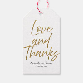 Etiquetas Para Regalos Amor Minimalista y gracias Purpurina blanco y oro