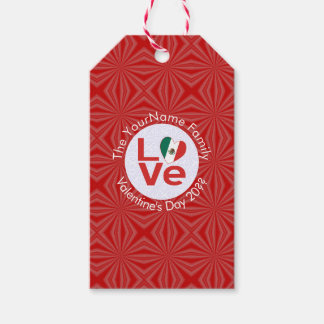 Etiquetas Para Regalos AMOR rojo de la bandera mexicana