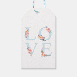 Etiquetas Para Regalos Amor romántico floral en tipografía de sangre