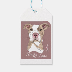Etiquetas Para Regalos Amor Staffy - Protección Zani Mo