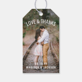 Etiquetas Para Regalos Amor y gracias al Boda fotográfico Modern 2 Gracia