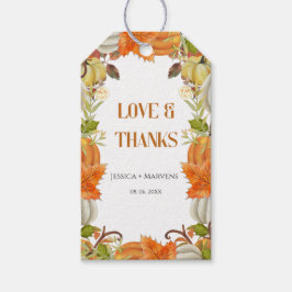 Etiquetas Para Regalos Amor y gracias boda de calabaza otoño