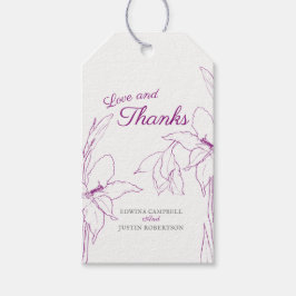 Etiquetas Para Regalos Amor y gracias gladiolus art mulberry morado