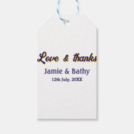 Etiquetas Para Regalos Amor y gracias pareja naranja púrpura nombre fecha