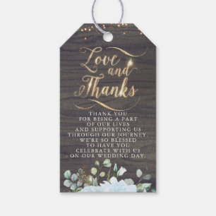 Etiquetas Para Regalos Amor y gracias Rustic Floral Calabaza Fall Wedding